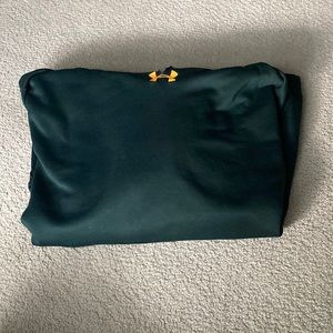 men’s dark green and orange under armor hoodie